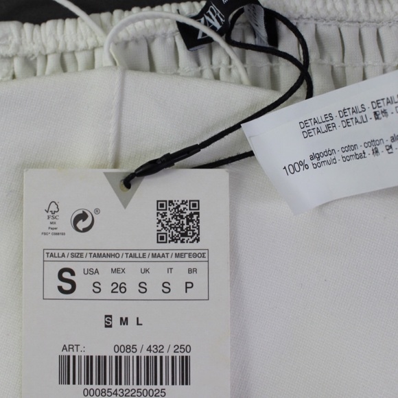 Zara New White Strappy Tube Cropped Top Small - Picture 8 of 8